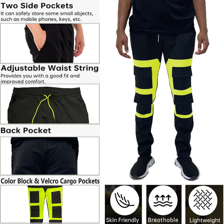 COLOR BLOCK CARGO TRACK PANTS Image 4