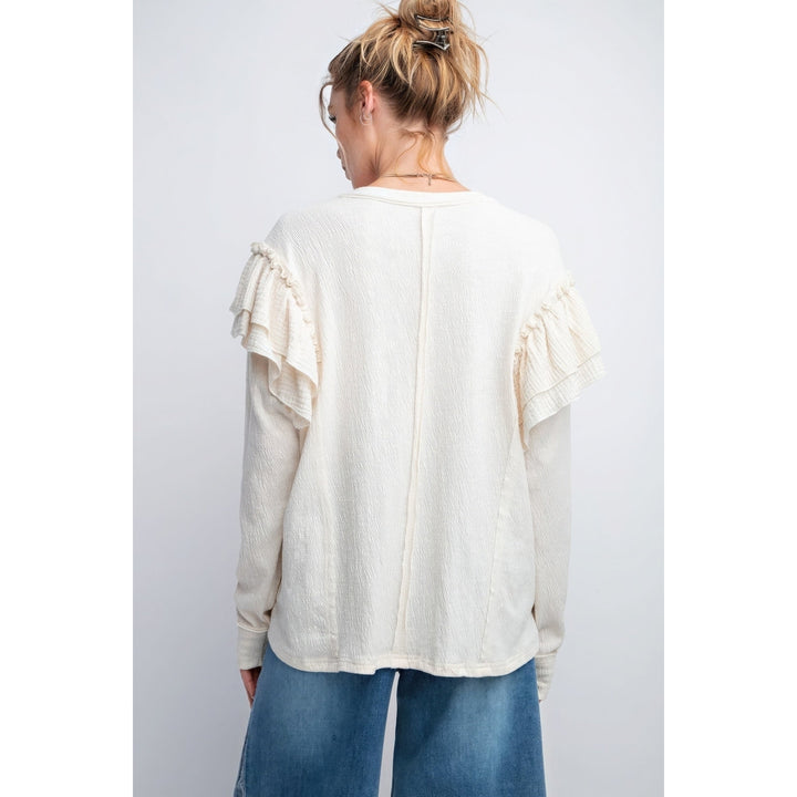 Double Ruffle Sleeves Top Image 3