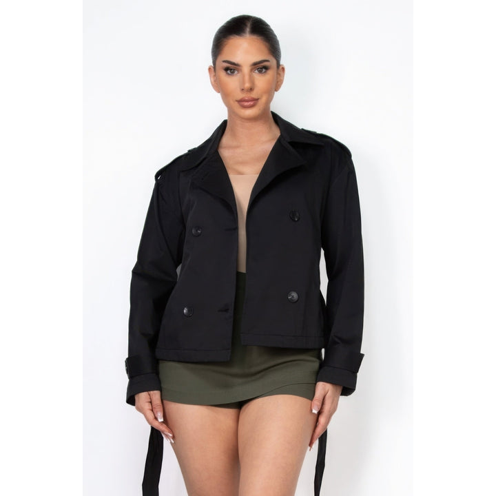 Double-breasted Waist-tie Trench Coat Image 1