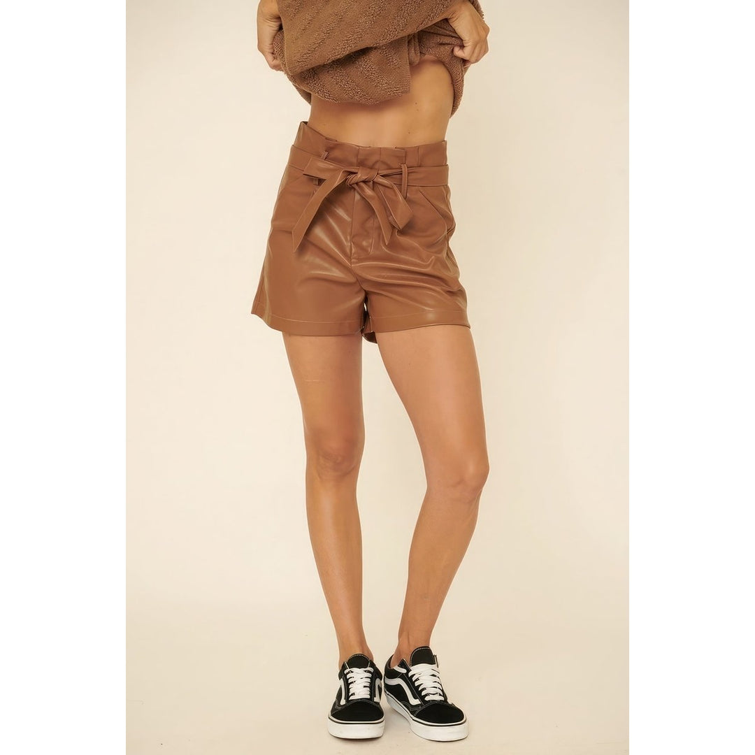 Faux leather shorts Image 1