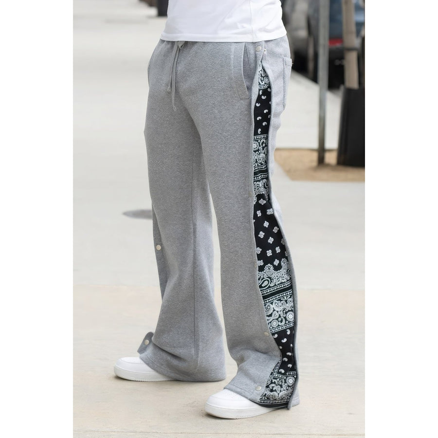 Flared Bandana Fleece Pants Image 1