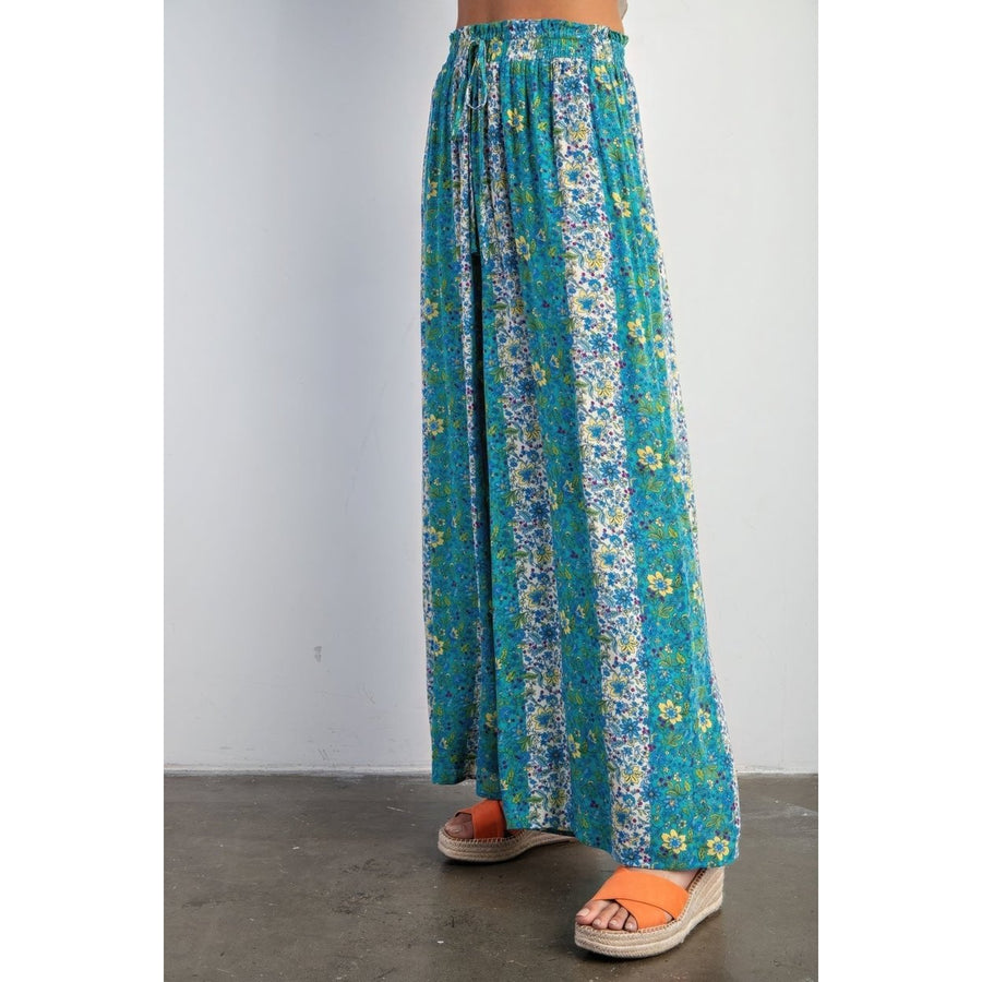 Floral Print Gauze Palazzo Pants Image 1