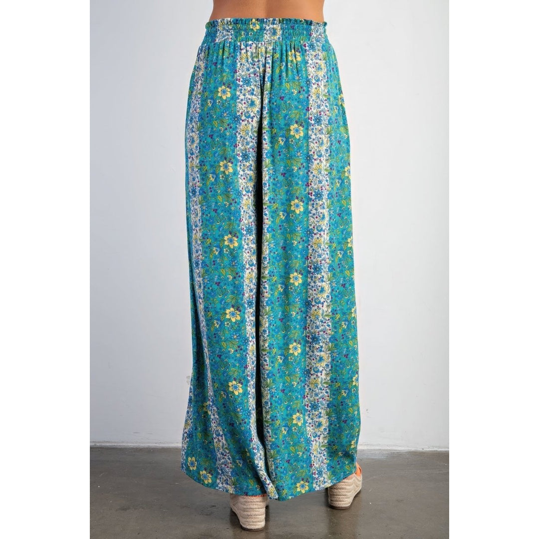 Floral Print Gauze Palazzo Pants Image 3