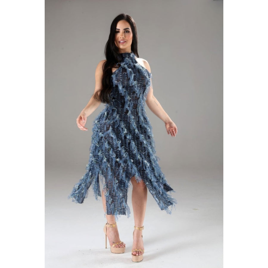 Halter Ruffled Dress Image 1