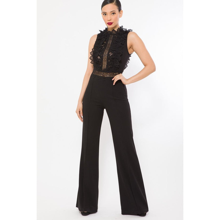 Crochet Lace Combined Bodice Jumpsuit Image 1