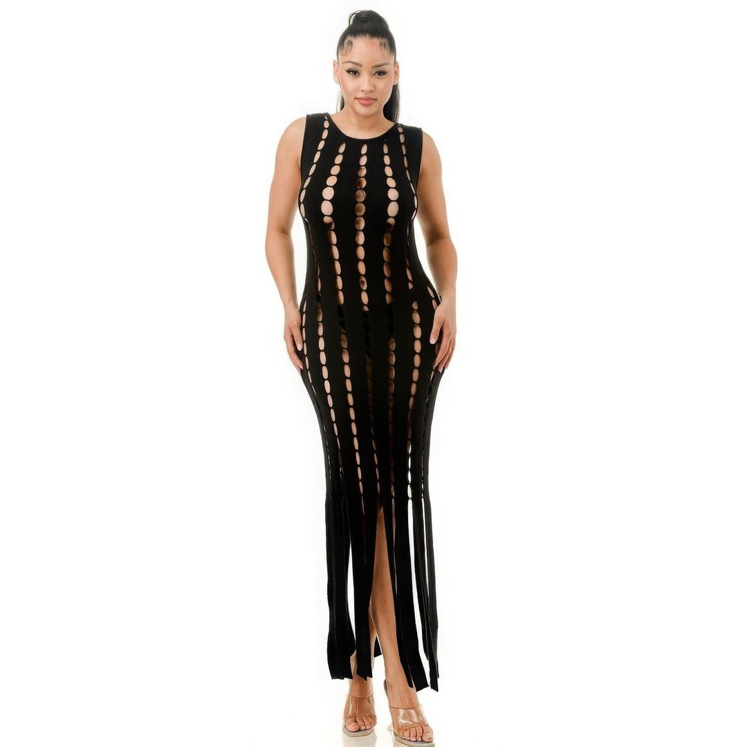 Cut Out Fringe Dress Image 2