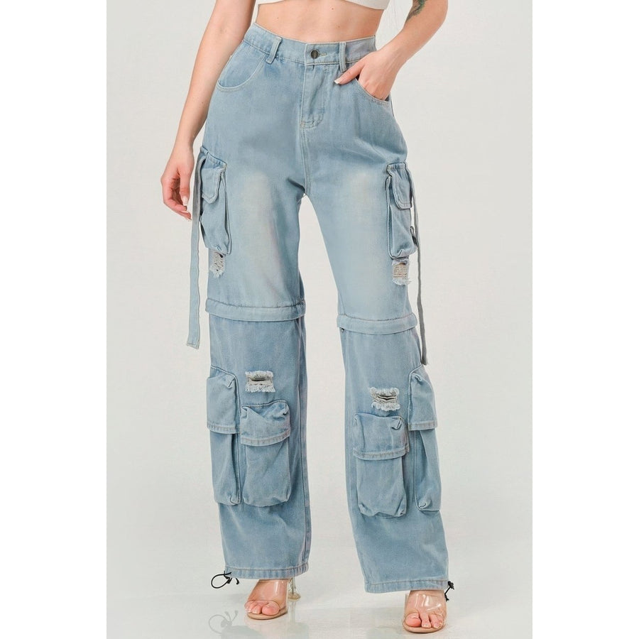 Denim Cargo Jeans Image 1