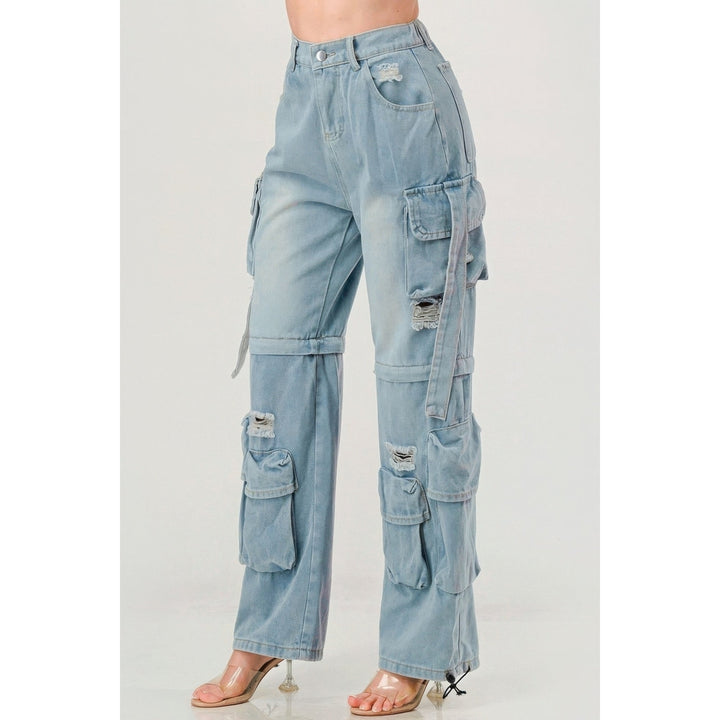 Denim Cargo Jeans Image 2