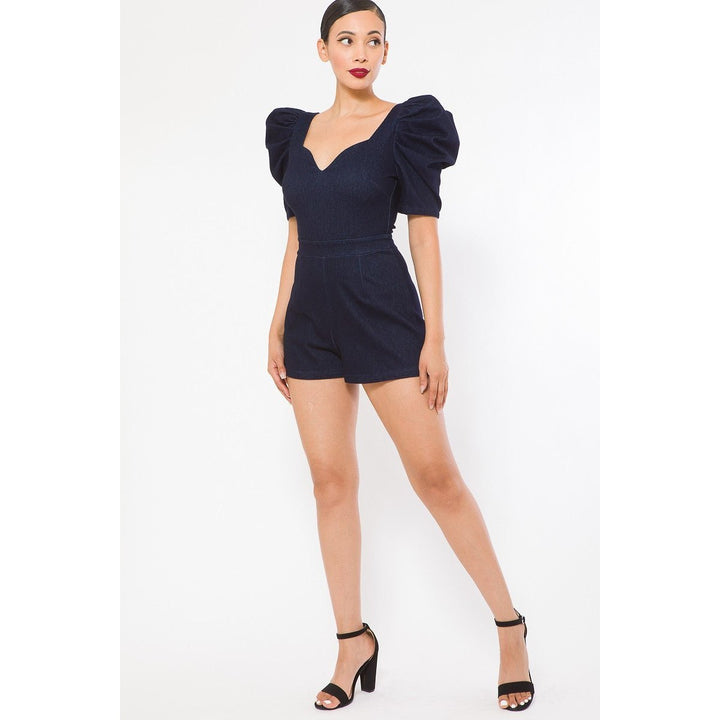 Denim Stretch Fashion Romper Image 3