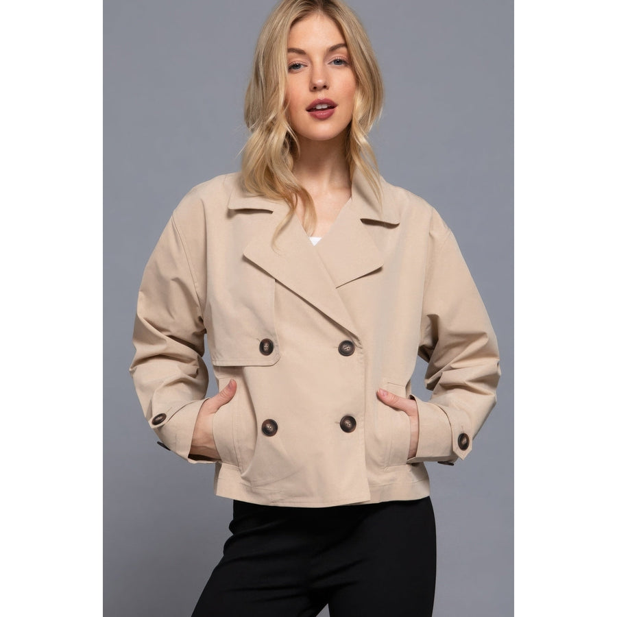 Double Breasted Short Trench Jacket Image 1