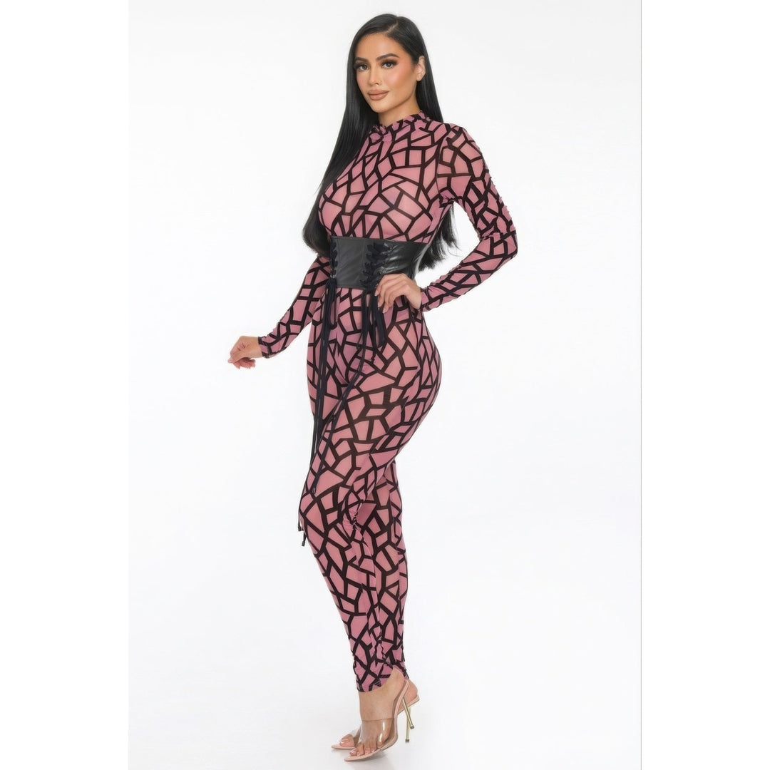 Geometric Printed Jersey Jumpsuit Image 2