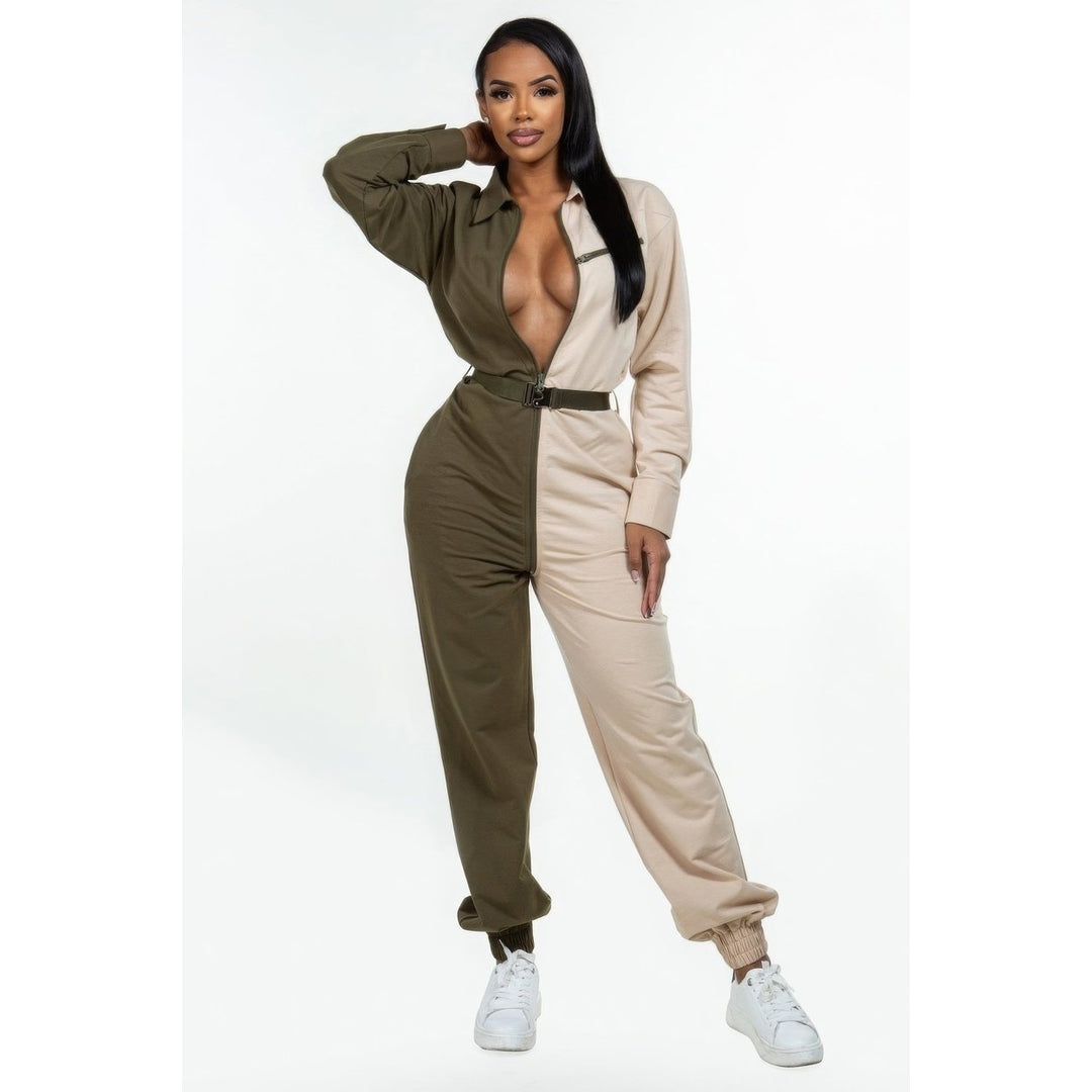 Long Sleeve Oversized Cozy Shirt Jumpsuit Image 1