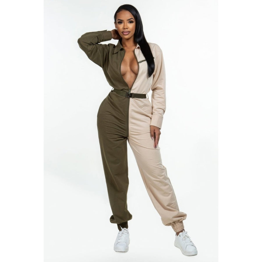 Long Sleeve Oversized Cozy Shirt Jumpsuit Image 1