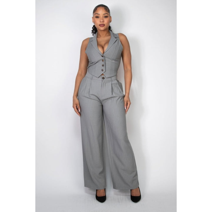 High-rise Stripe Wide Leg Pants Image 2