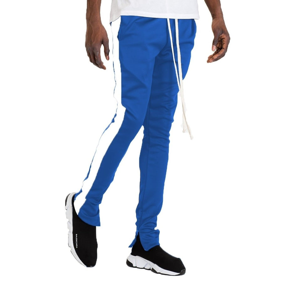 HOLIDAY TRACK PANTS- ROYAL/ WHITE Image 1