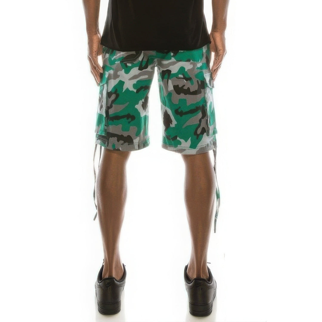 Mens Camo Belted Cargo Shorts Image 3