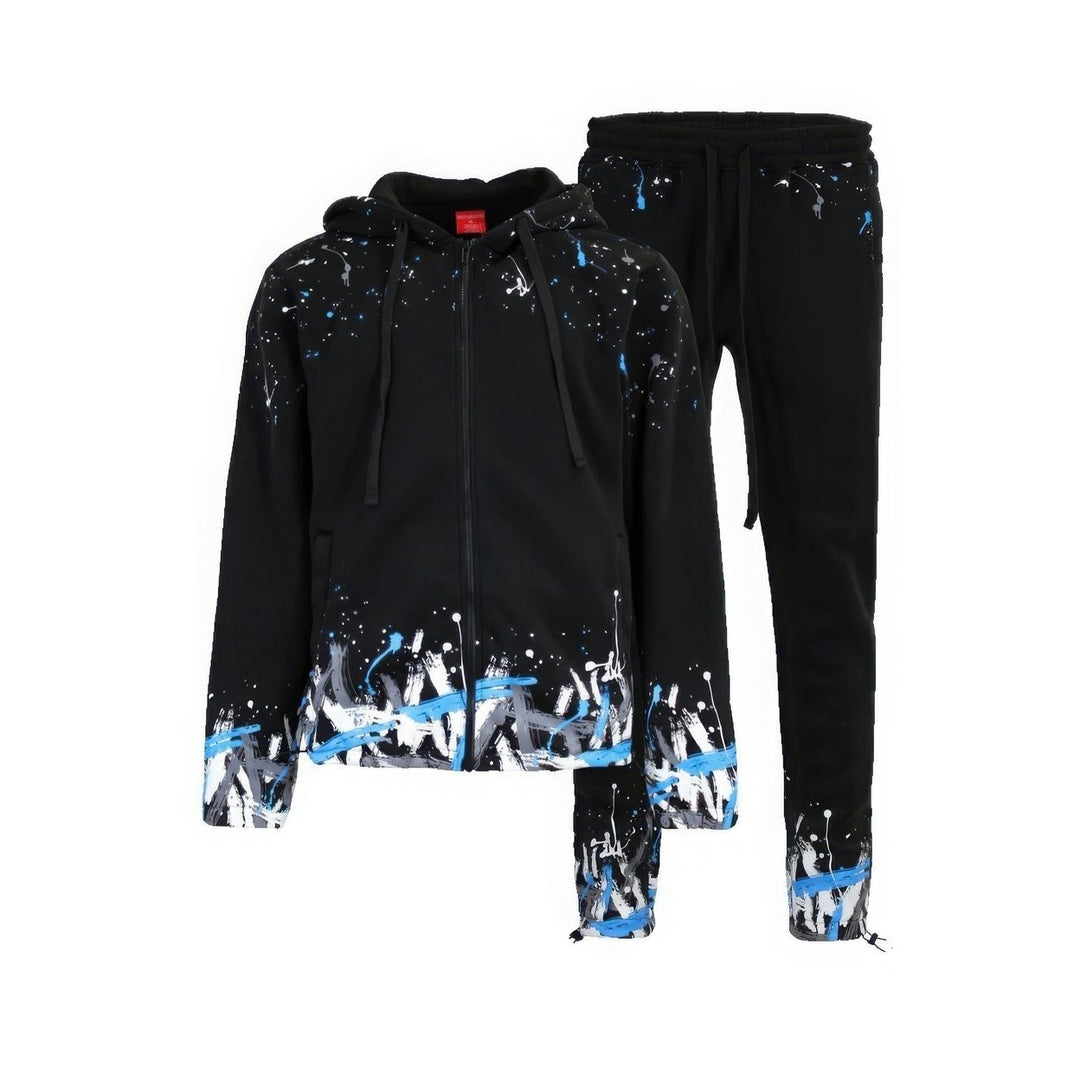 Mens Paint Splatter Fleece Set Image 1