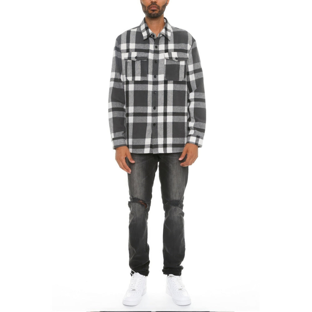 Mens Checkered Soft Flannel Shacket Image 2