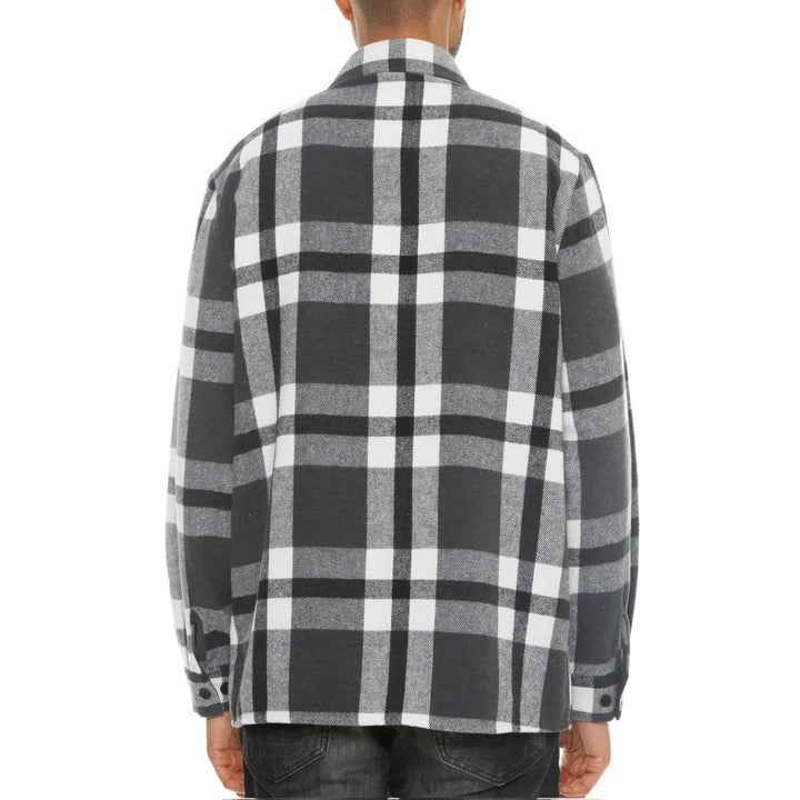 Mens Checkered Soft Flannel Shacket Image 4