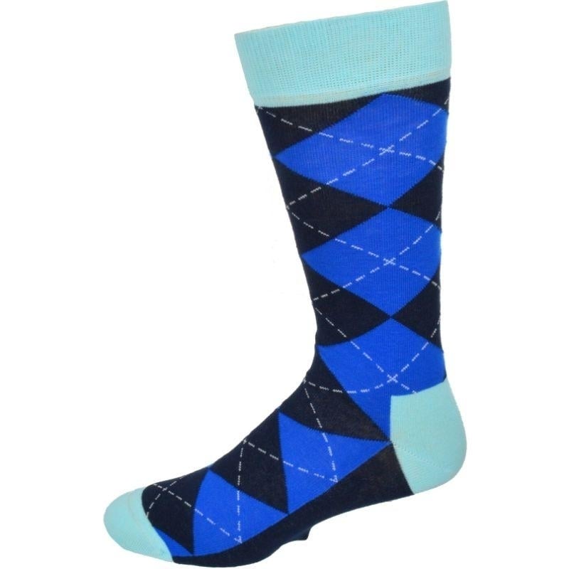 Mens Dress Casual 3 Pair Pack Combed Cotton Crew Argyle Socks Image 4