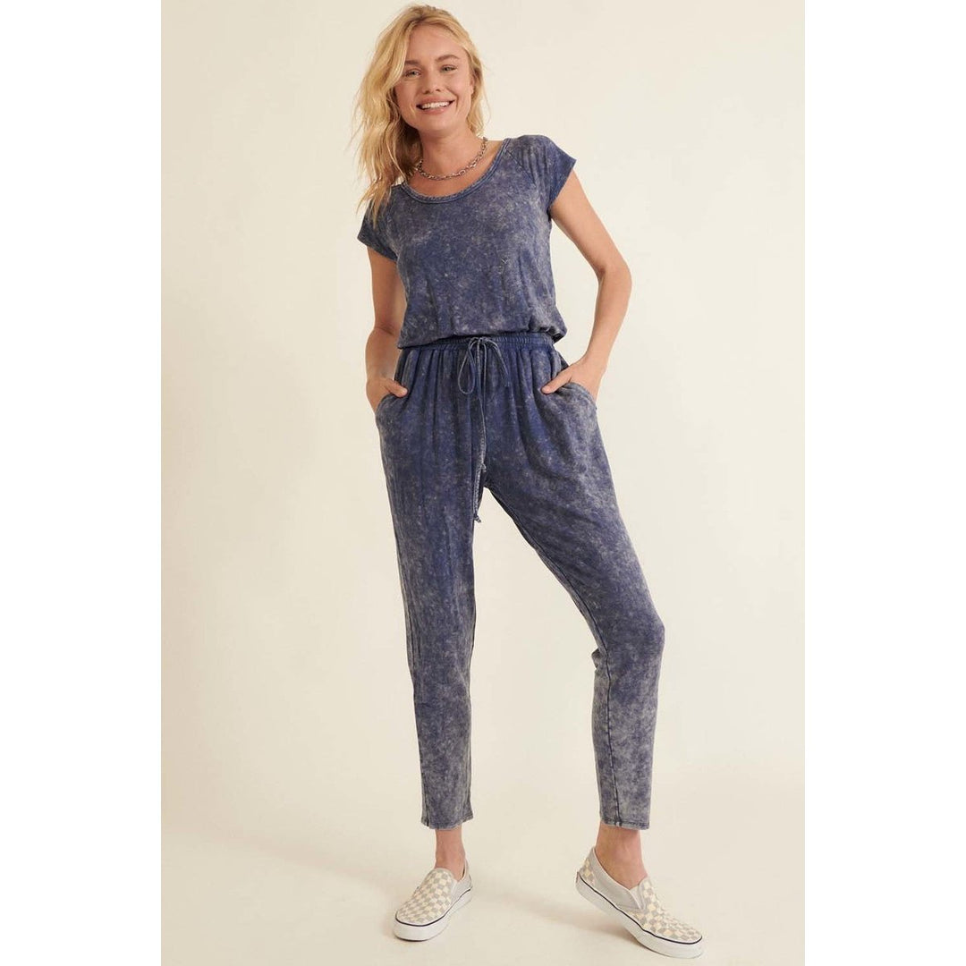 Mineral Washed Finish Knit Jumpsuit Image 1