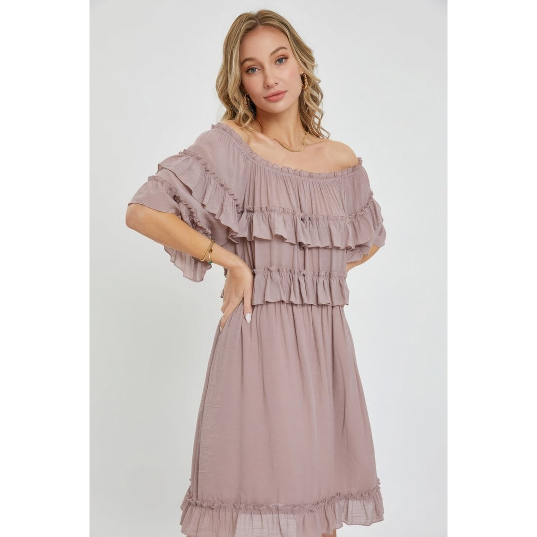 Off Shoulder Ruffle Dress Image 1