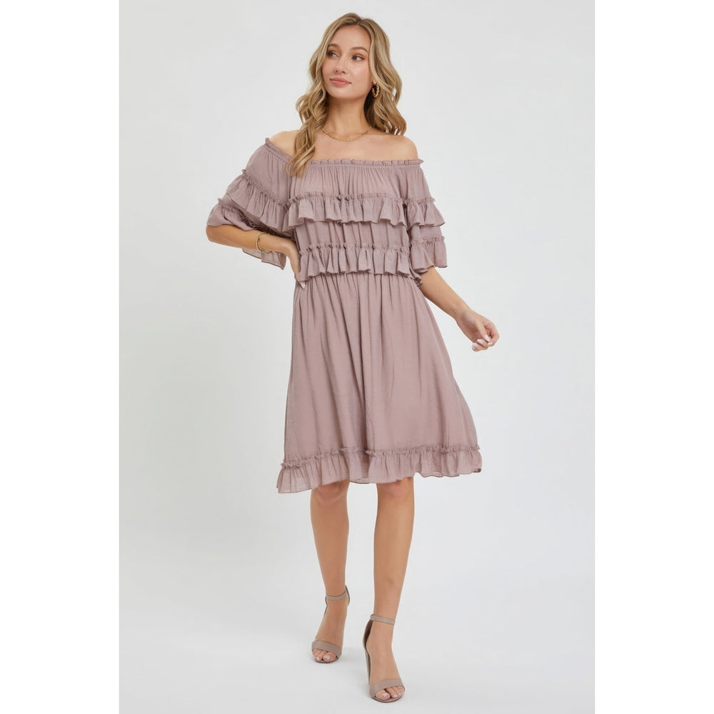 Off Shoulder Ruffle Dress Image 2