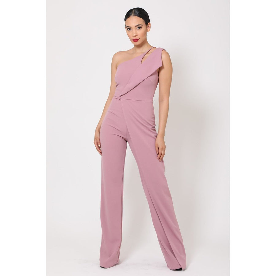 One Shoulder Jumpsuit W/ Small Opening Image 1