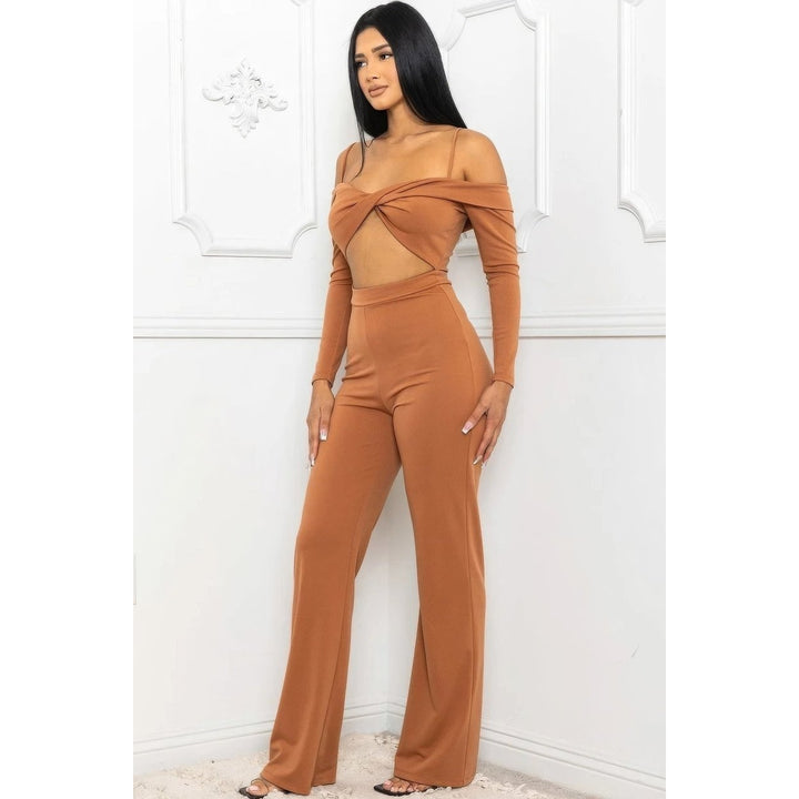 Open Shoulder Cutout Detail Jumpsuit Image 2