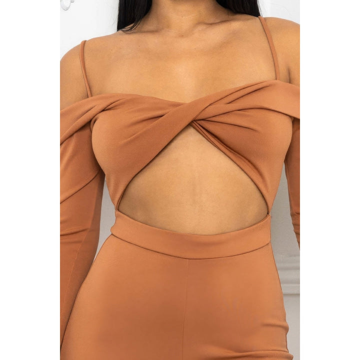 Open Shoulder Cutout Detail Jumpsuit Image 3