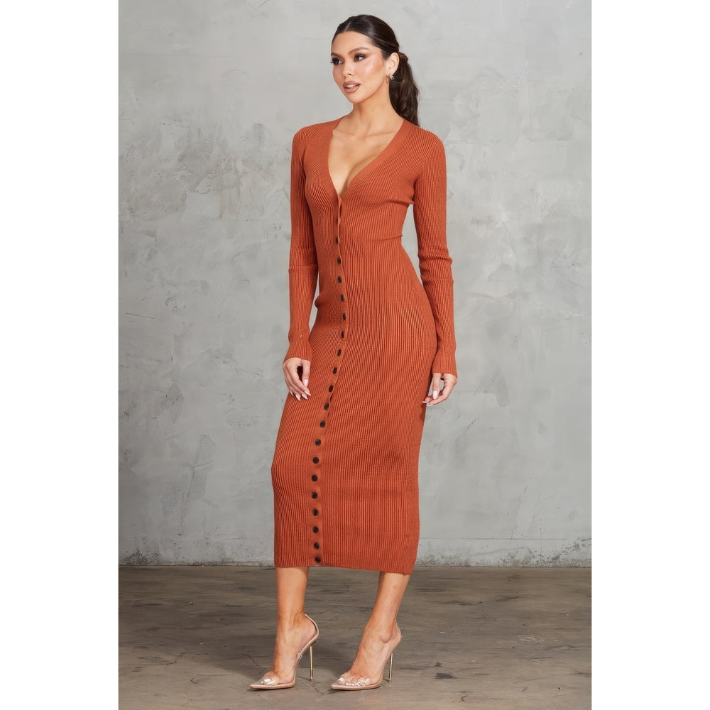 Ribbed Midi Dress Image 2