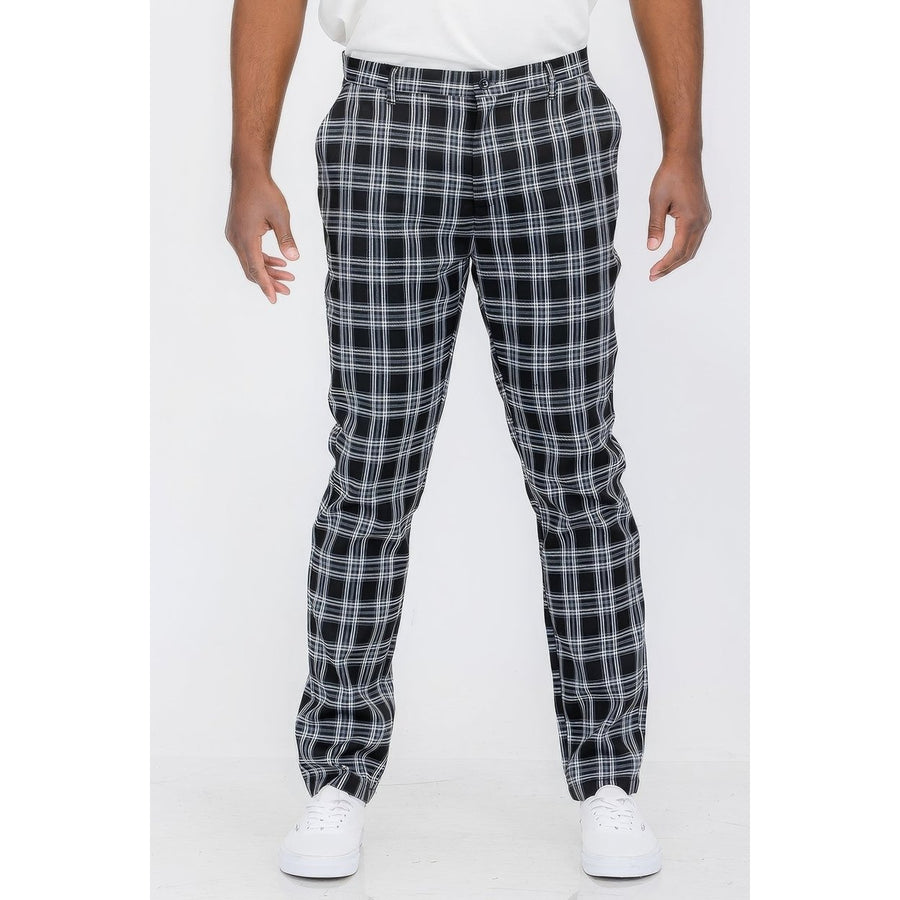 Plaid Trouser Pants Image 1