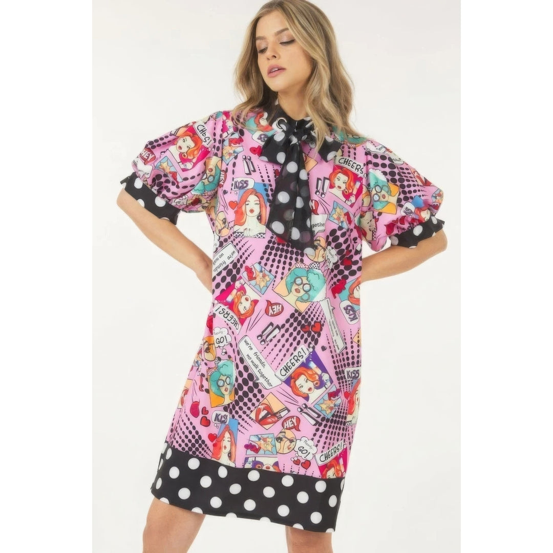 Print Midi Dress With Polka Dot Finish Image 1