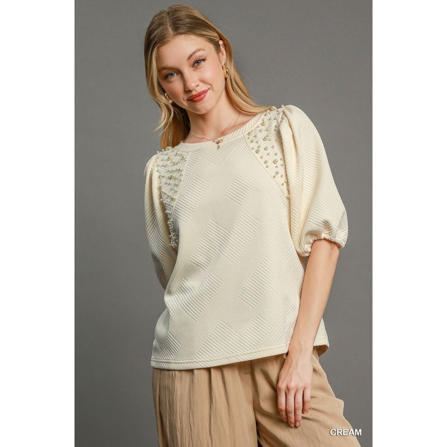 Puff Sleeve Knit Top Image 1