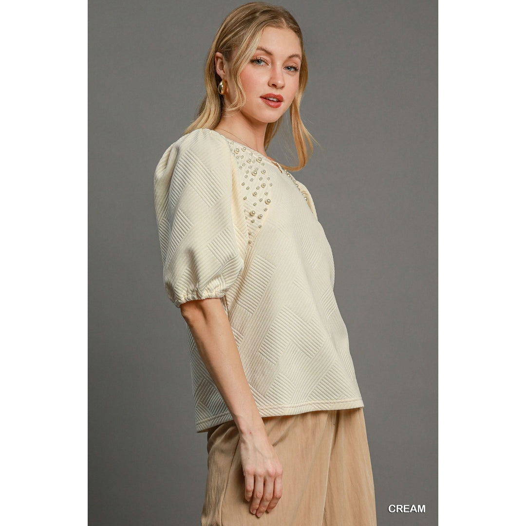 Puff Sleeve Knit Top Image 3