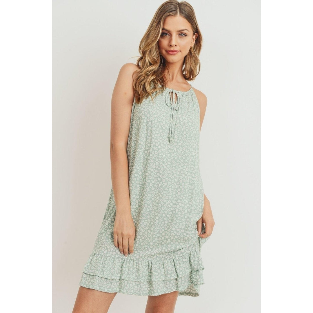 Ruffled Floral Sleeveless Dress Image 3