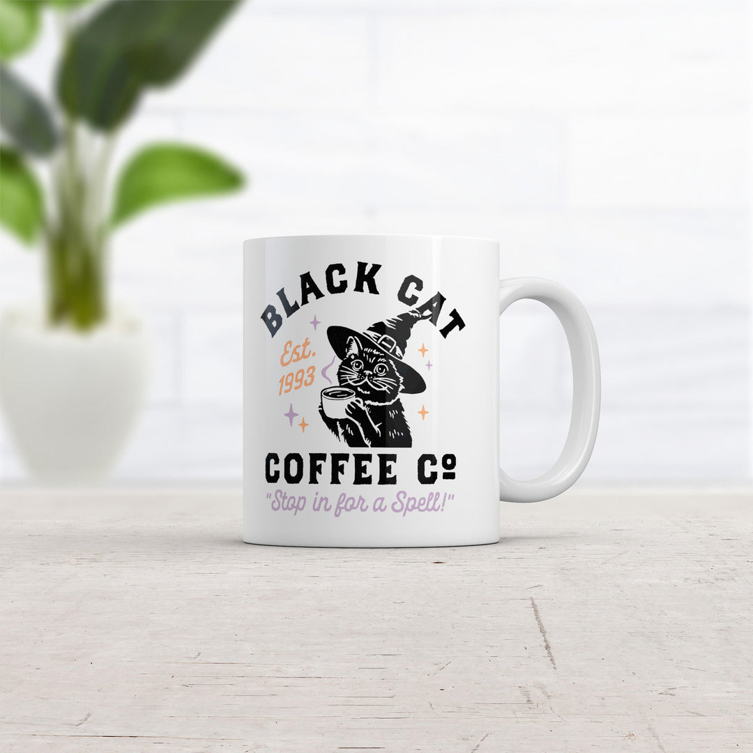 Black Cat Coffee Co Mug Funny Sarcastic Kitten Graphic Novelty Cup-11oz Image 2