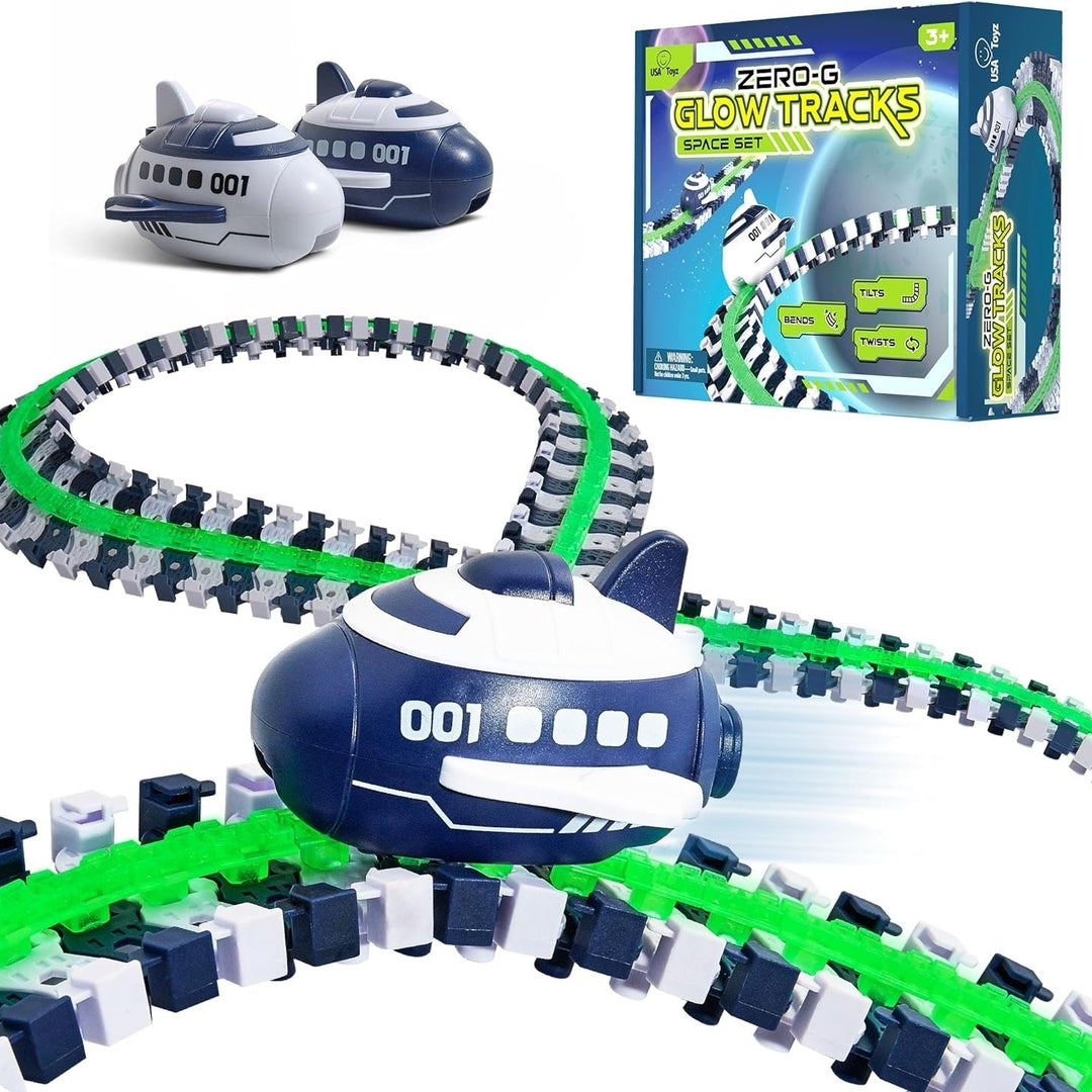 USA Toyz Zero G Space Glow Race Track for Kids- 258pc Image 1