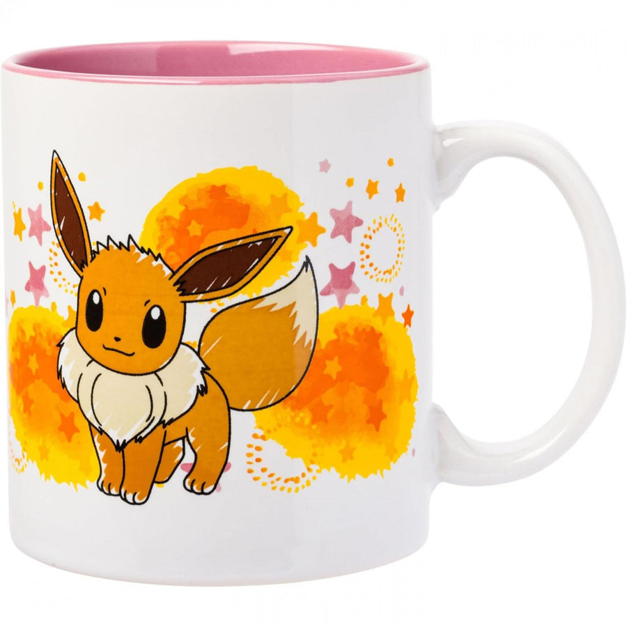 Pokemon Eevee Star Splatter 20oz Ceramic Camper Mug Image 1