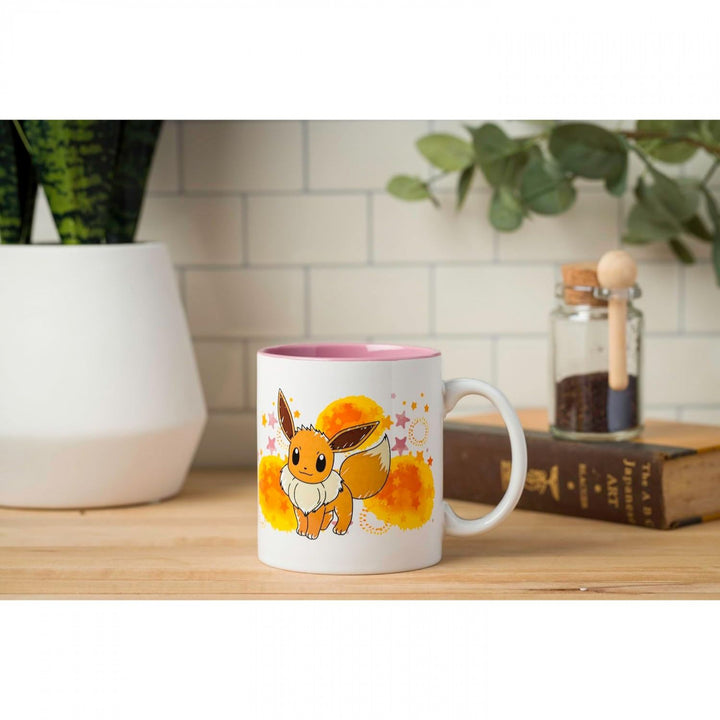 Pokemon Eevee Star Splatter 20oz Ceramic Camper Mug Image 4