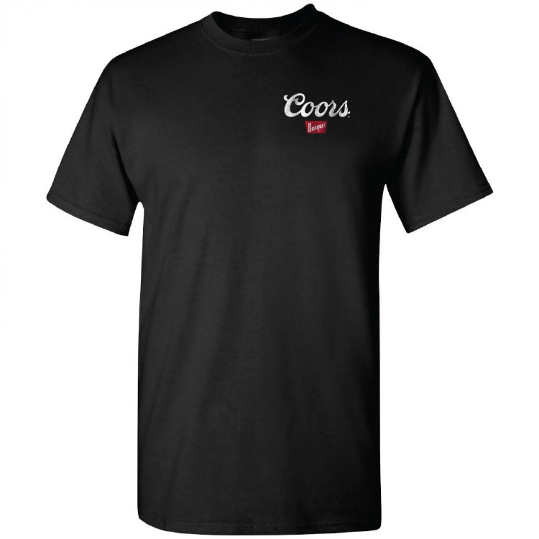 Coors Banquet Can Logo Front and Back Print Black T-Shirt Image 2