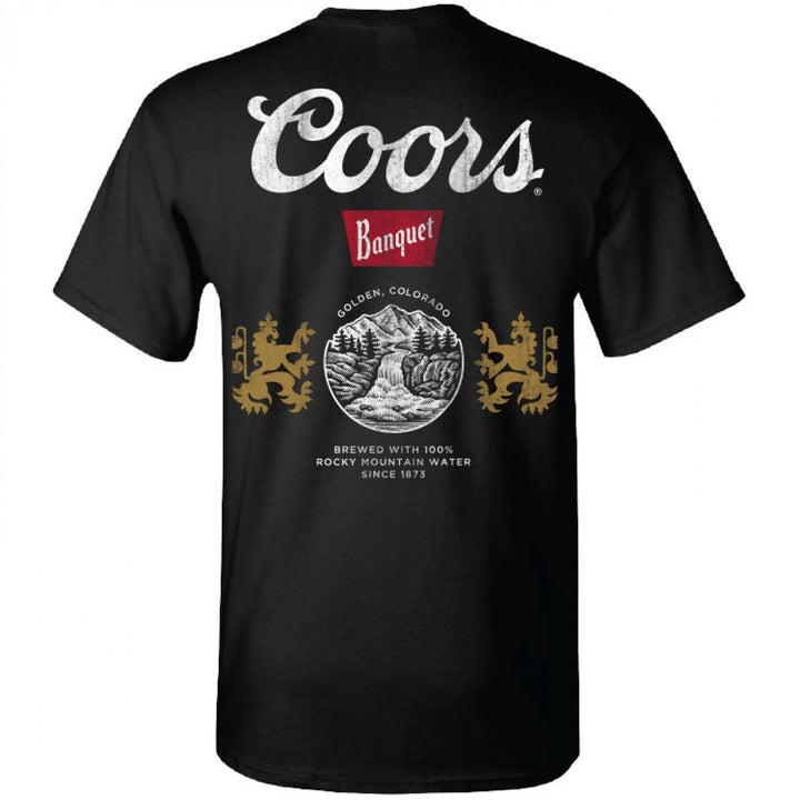 Coors Banquet Can Logo Front and Back Print Black T-Shirt Image 3