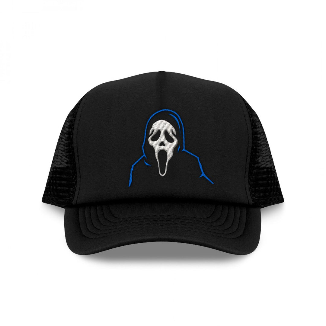 Ghostface Cape and Mask Embroidered Logo Trucker Hat Image 1