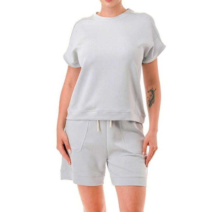 Air Cotton Monochrome Tee And Shorts Set Image 1