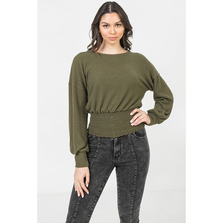 A Knit Top Featuring Wide Neckline Image 1