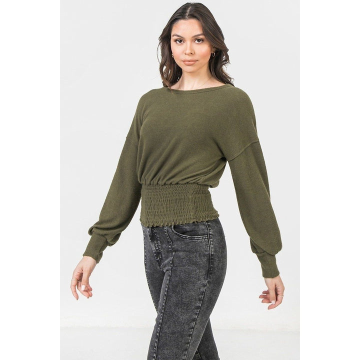 A Knit Top Featuring Wide Neckline Image 3