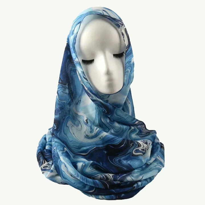 Floral Watercolour Cotton Rayon Shawl Hijab Scarf for Women Image 1