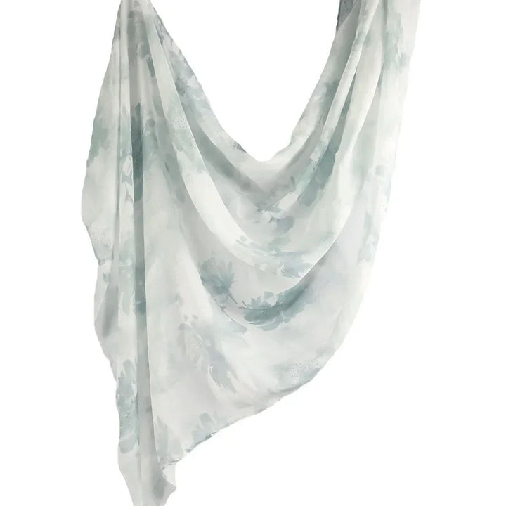 Soft Cotton Viscose Woven Floral Shawl Scarf for Women Image 1