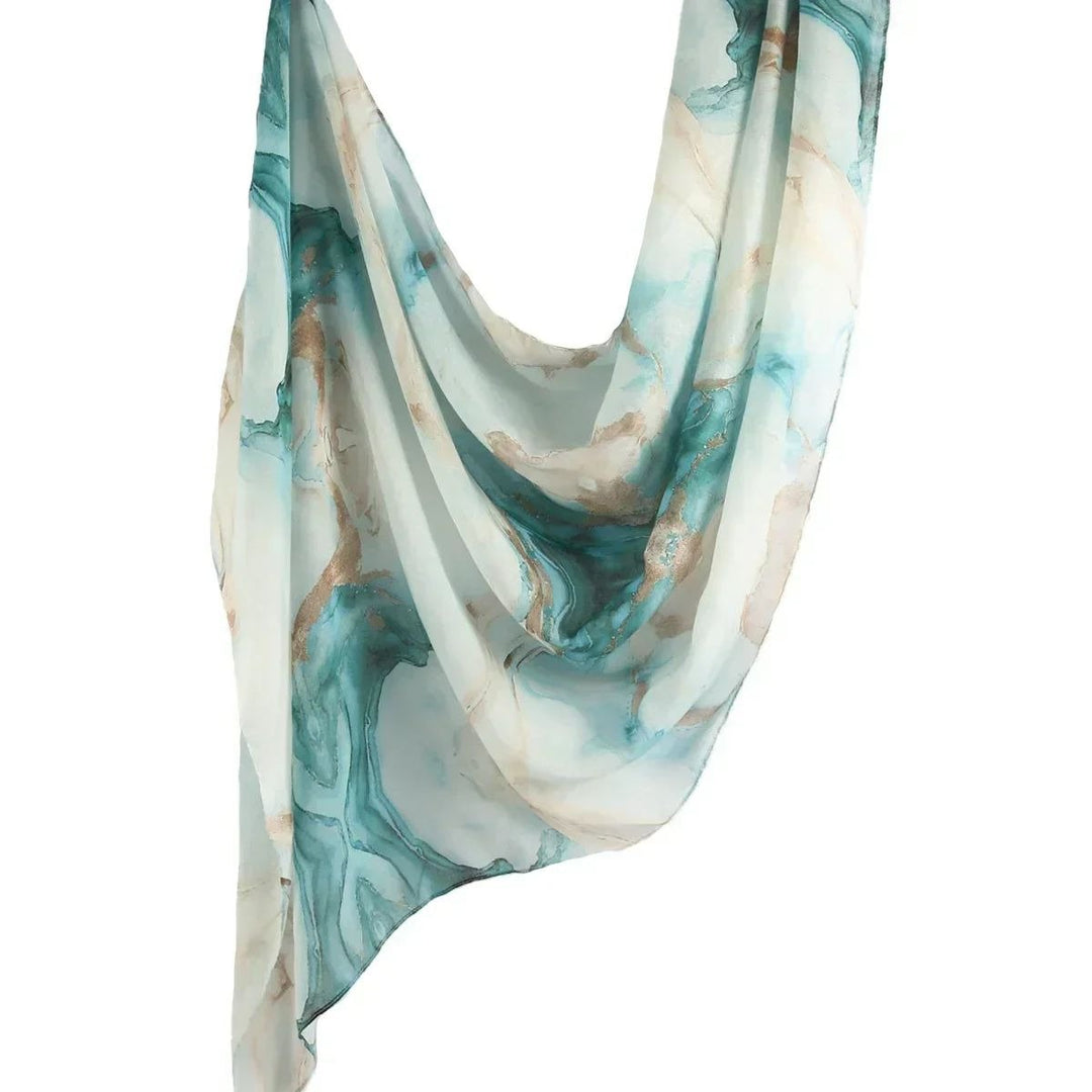 Watercolour Floral Printed Lightweight Hijab Scarf for Women Image 10