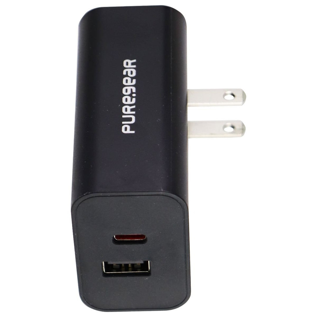 PureGear LightSpeed Dual USB-C and USB-A Universal Wall Charger - Black Image 1